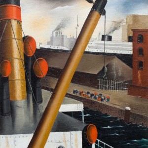 Wim Bosma (1902-1985) - Havengezicht met hefboom