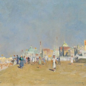 Willem Alexander Knip - Gezicht op de Boulevard en het strand van Scheveningen