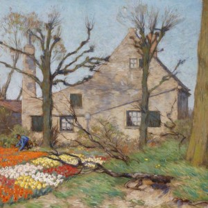 Antonie Lodewijk Koster-Bloembollen in een lentetuin