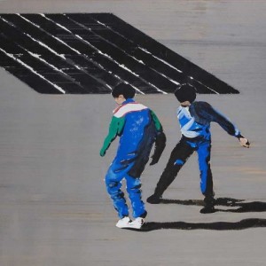 Koen Vermeule (1965) - Zwarte ruit met twee figuren - 1998