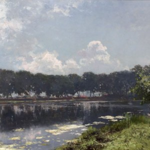 Camille Wauters - Een zomerse dag aan de oever van de rivier de Leie