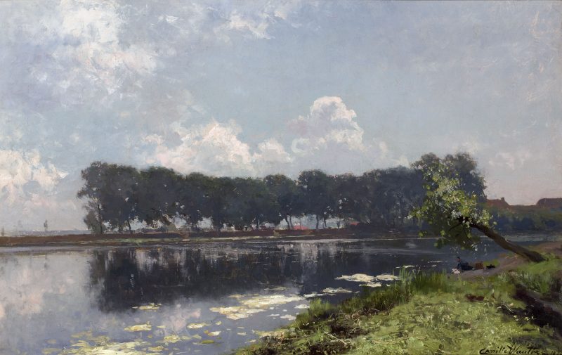 Camille Wauters - Een zomerse dag aan de oever van de rivier de Leie