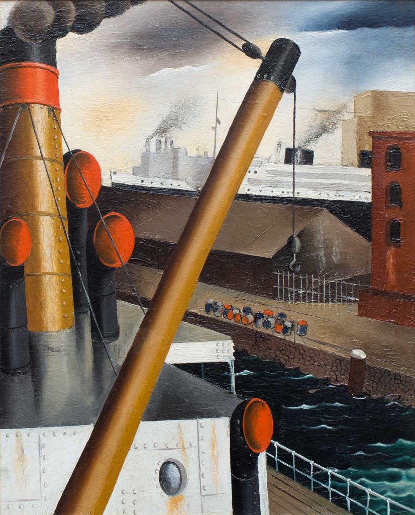 Wim Bosma (1902-1985) - Havengezicht met hefboom