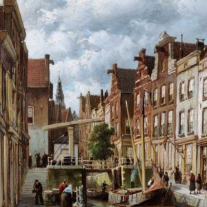 Willem Hendrik Eickelberg (1845-1920) - Zeedijk met Oudezijds Kolk, Amsterdam