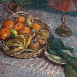 Espagnat, Georges (1870-1950) – Stilleven met fruit en lamp