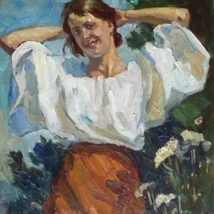 Rob Graafland (1875-1940) - Jonge vrouw in witte blouse