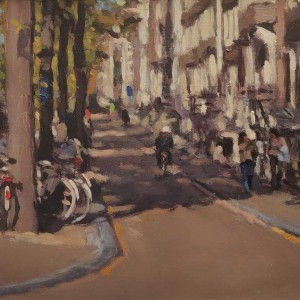 Frans Koppelaar (1943) - Herfstnamiddag op de Herengracht, Amsterdam - 2011