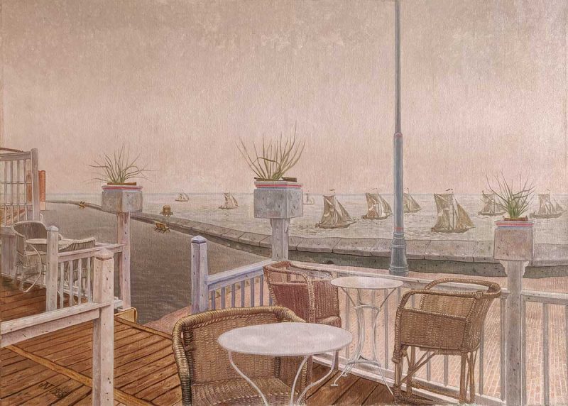 Jakob Nieweg (1877-1955) - Terras van Hotel Noordzee Boulevard aan de Boulevard de Ruyter, Vlissingen – 1935