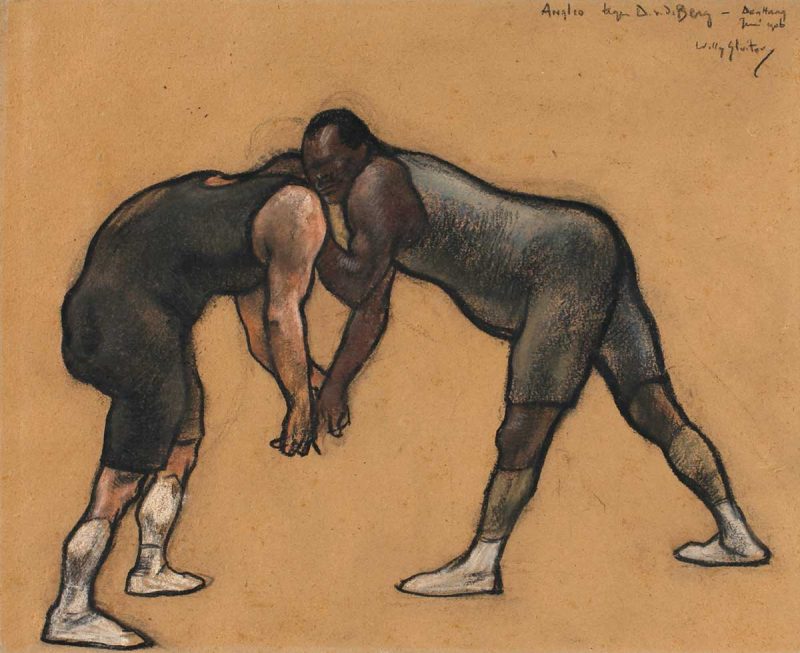 Willy Sluiter (1873-1949) - De worstelwedstrijd - 1907